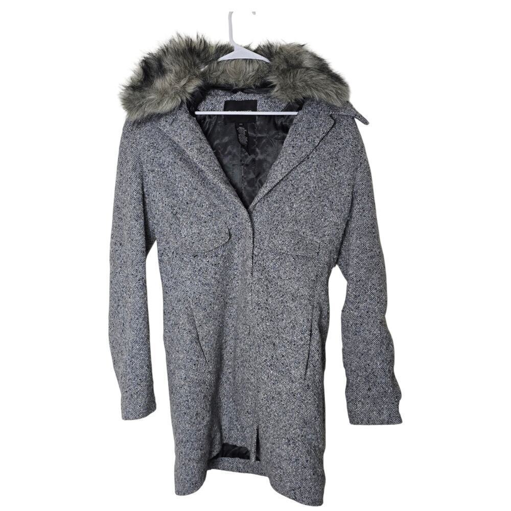 Club Monaco Tweed Melissa Coat Wool Size Medium Gray Blue - Picture 1 of 9